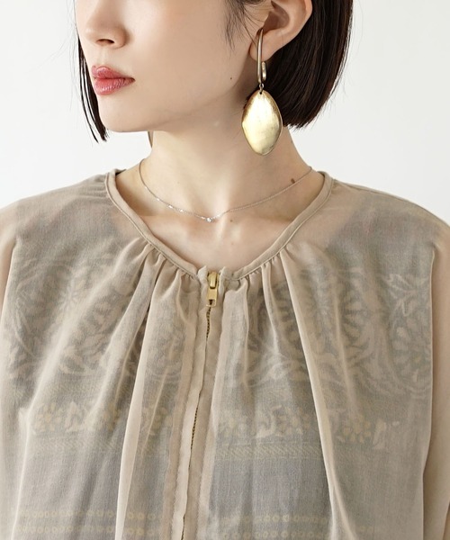 zootie（ズーティー）の「シアーブルゾン［ノーカラー］（ブルゾン・レディース・グレイッシュベージュ/ブラック・フリー）」の14枚目の写真