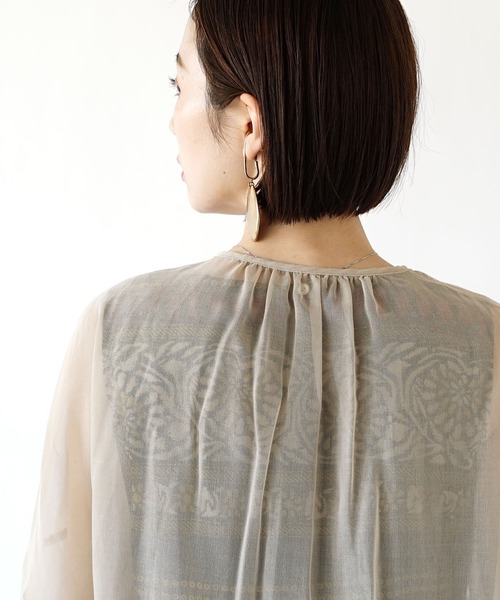 zootie（ズーティー）の「シアーブルゾン［ノーカラー］（ブルゾン・レディース・グレイッシュベージュ/ブラック・フリー）」の15枚目の写真