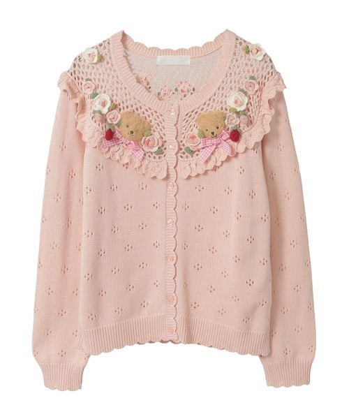 PINK HOUSE（ピンクハウス）の「テディ＆ローズモチーフヨークニット