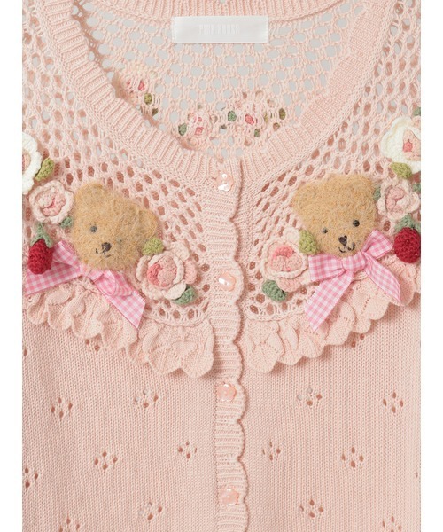PINK HOUSE（ピンクハウス）の「テディ＆ローズモチーフヨークニット