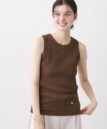 【ユニセックス/洗える】クルーネックリブタンクトップ