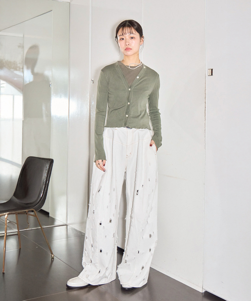 CITYSHOP(シティーショップ)の「ASHER CHELSEA CARDIGAN L261-R151:カーディガン(カーディガン/ボレロ・レディース・カーキ・SMALL)」の10枚目の写真