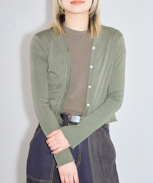 CITYSHOP(シティーショップ)の「ASHER CHELSEA CARDIGAN L261-R151:カーディガン(カーディガン/ボレロ・レディース・カーキ・SMALL)」の20枚目の写真
