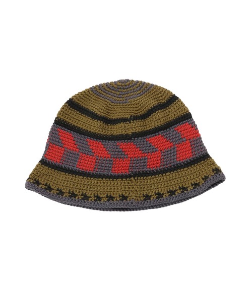 SUBLIME(サブライム)の「SUBLiMEROW / サブライムロー FINE HANDKNIT HAT(ニットキャップ/ビーニー・レディース・チャコールグレー/ライトグリーン・FREE)」の2枚目の写真