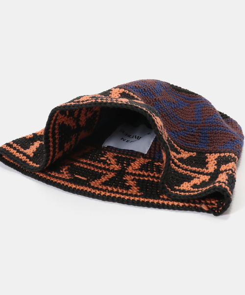 SUBLIME(サブライム)の「SUBLiMEROW / サブライムロー FINE HANDKNIT HAT(ニットキャップ/ビーニー・レディース・チャコールグレー/ライトグリーン・FREE)」の4枚目の写真