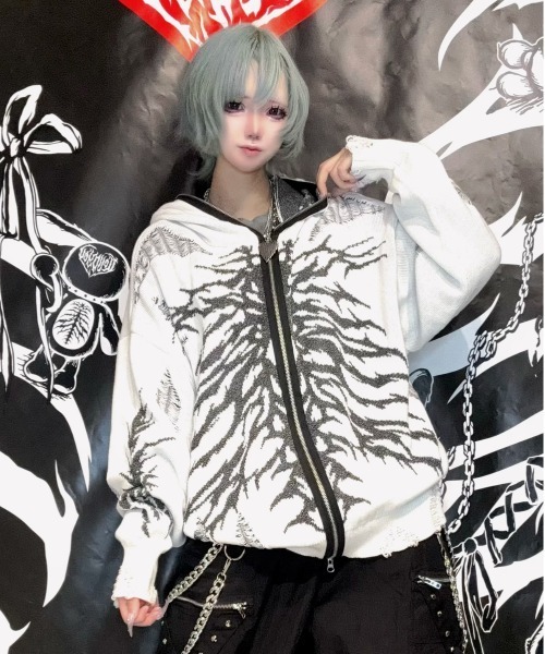 VAMPS ニットパーカー　「JOINT 666ツアーグッズ」 セール】X-RAY HOODIE-KNIT(エックスレイフーディーｰニット)ロゴ