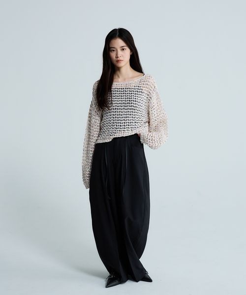 JEANASIS(ジーナシス)の「バックタックコクーンパンツ/663465(スラックス・レディース・ホワイト/グレー系その他/ブラック・SMALL/MEDIUM)」の5枚目の写真