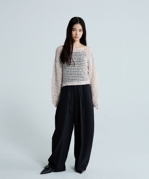 JEANASIS(ジーナシス)の「バックタックコクーンパンツ/663465(スラックス・レディース・ホワイト/グレー系その他/ブラック・SMALL/MEDIUM)」の4枚目の写真