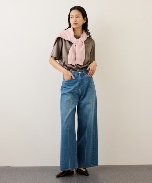 ROPE'（ロペ）の「ドレープサテンティーブラウス/セットアップ対応・イージーケア（シャツ/ブラウス・レディース・ブラック/イエロー系その他3/ベージュ・FREE）」の17枚目の写真