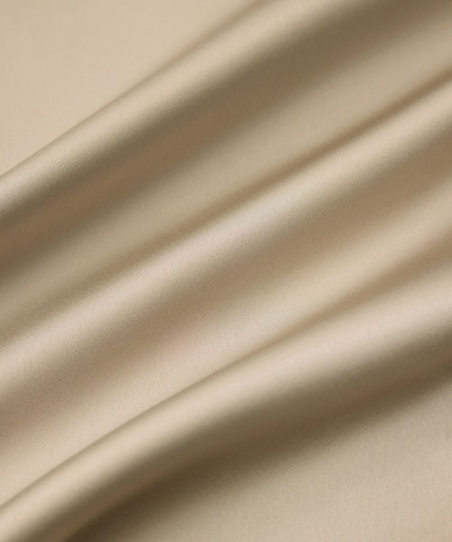 ROPE'（ロペ）の「ドレープサテンティーブラウス/セットアップ対応・イージーケア（シャツ/ブラウス・レディース・ブラック/イエロー系その他3/ベージュ・FREE）」の5枚目の写真