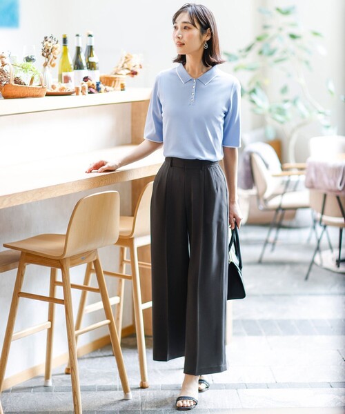 ANY SIS(エニィスィス)の「【アイスタッチ】ポロ ニット(ニット/セーター・レディース・スカイブルー系/ライトグレー系/グレー系/アイボリー系・X-SMALL)」の8枚目の写真