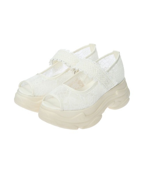 F i.n.t（フィント）の「レース使いスニーカーサンダル（サンダル・レディース・ブラック/オフホワイト・L/M/S）」の7枚目の写真