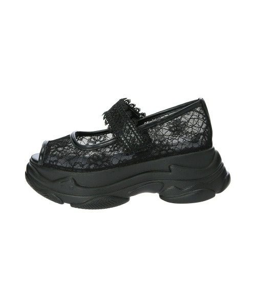 F i.n.t（フィント）の「レース使いスニーカーサンダル（サンダル・レディース・ブラック/オフホワイト・L/M/S）」の10枚目の写真