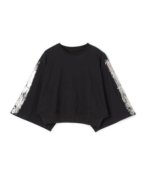 ATSURO TAYAMA(アツロウタヤマ)の「スムースコットン箔プリントドルマントップス(Tシャツ/カットソー・レディース・ホワイト/ブラック・M)」の2枚目の写真