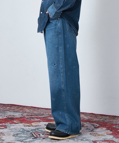 Lee（リー）の「Wrangler/ラングラー【US ORIGINAL】ワイドジーンズ フラワーエンブロイダリー　刺繍（デニムパンツ・メンズ・ブルー・SMALL/MEDIUM/LARGE）」の16枚目の写真