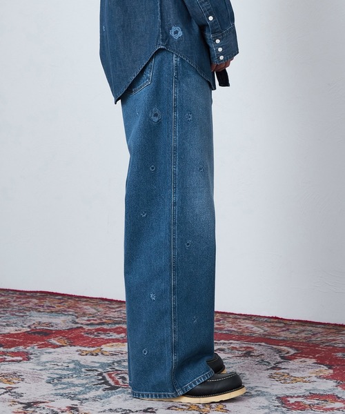 Lee（リー）の「Wrangler/ラングラー【US ORIGINAL】ワイドジーンズ フラワーエンブロイダリー　刺繍（デニムパンツ・メンズ・ブルー・SMALL/MEDIUM/LARGE）」の17枚目の写真