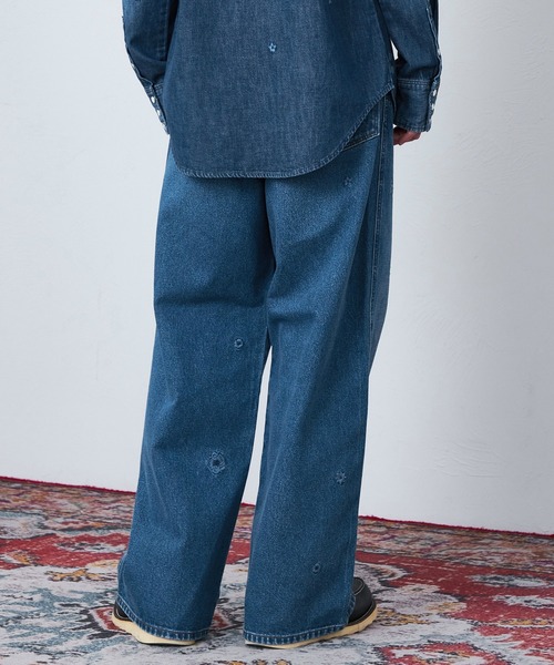 Lee（リー）の「Wrangler/ラングラー【US ORIGINAL】ワイドジーンズ フラワーエンブロイダリー　刺繍（デニムパンツ・メンズ・ブルー・SMALL/MEDIUM/LARGE）」の18枚目の写真