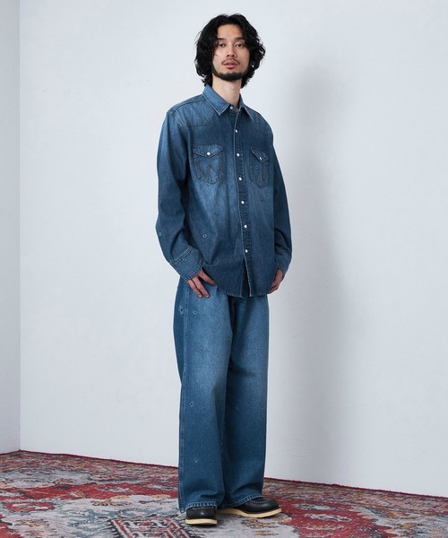 Lee（リー）の「Wrangler/ラングラー【US ORIGINAL】ワイドジーンズ フラワーエンブロイダリー　刺繍（デニムパンツ・メンズ・ブルー・SMALL/MEDIUM/LARGE）」の12枚目の写真
