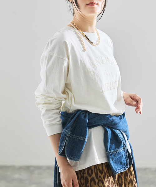 IENA（イエナ）の「J.J.Mercer/ジェイジェイマーサー PRINTLONGSLEEVE T SHIRTS Tシャツ（Tシャツ/カットソー・レディース・ホワイト/ピンク・FREE）」の3枚目の写真