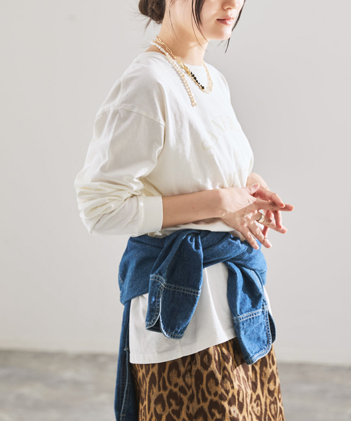 IENA（イエナ）の「J.J.Mercer/ジェイジェイマーサー PRINTLONGSLEEVE T SHIRTS Tシャツ（Tシャツ/カットソー・レディース・ホワイト/ピンク・FREE）」の4枚目の写真