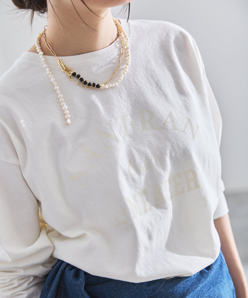 IENA（イエナ）の「J.J.Mercer/ジェイジェイマーサー PRINTLONGSLEEVE T SHIRTS Tシャツ（Tシャツ/カットソー・レディース・ホワイト/ピンク・FREE）」の6枚目の写真