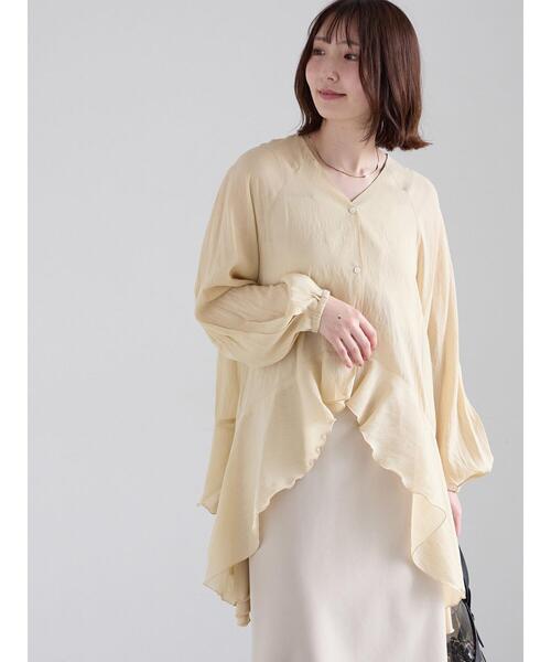 Te chichi（テチチ）の「イレギュラーヘムチュニックブラウス（チュニック・レディース・グリーン系その他/ベージュ/オフホワイト・F）」の2枚目の写真