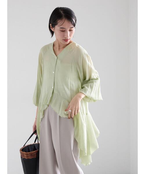 Te chichi（テチチ）の「イレギュラーヘムチュニックブラウス（チュニック・レディース・グリーン系その他/ベージュ/オフホワイト・F）」の3枚目の写真
