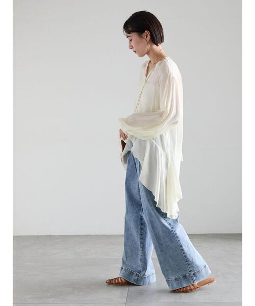 Te chichi（テチチ）の「イレギュラーヘムチュニックブラウス（チュニック・レディース・グリーン系その他/ベージュ/オフホワイト・F）」の5枚目の写真