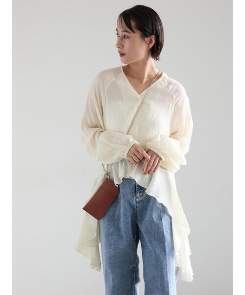 Te chichi（テチチ）の「イレギュラーヘムチュニックブラウス（チュニック・レディース・グリーン系その他/ベージュ/オフホワイト・F）」の7枚目の写真