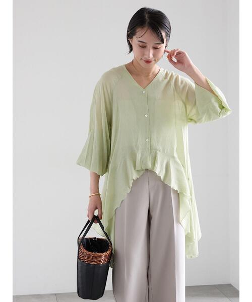Te chichi（テチチ）の「イレギュラーヘムチュニックブラウス（チュニック・レディース・グリーン系その他/ベージュ/オフホワイト・F）」の13枚目の写真