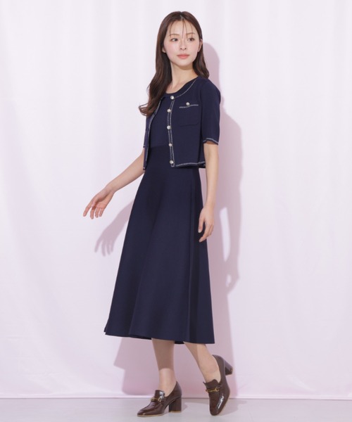 JILL by JILL STUART（ジルバイジルスチュアート）の「ニットジャケットセットアップ（ワンピース・レディース・ブルー/ネイビー/ピンク・FREE）」の19枚目の写真