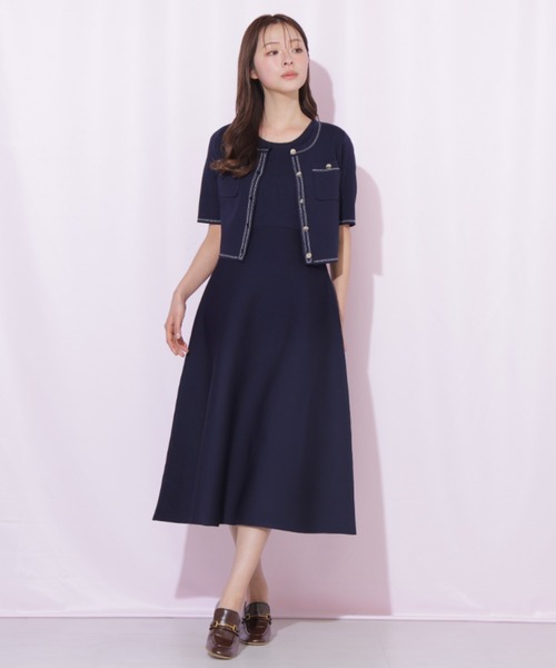 JILL by JILL STUART（ジルバイジルスチュアート）の「ニットジャケットセットアップ（ワンピース・レディース・ブルー/ネイビー/ピンク・FREE）」の17枚目の写真