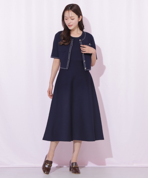 JILL by JILL STUART（ジルバイジルスチュアート）の「ニットジャケットセットアップ（ワンピース・レディース・ブルー/ネイビー/ピンク・FREE）」の18枚目の写真