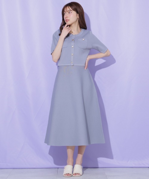 JILL by JILL STUART（ジルバイジルスチュアート）の「ニットジャケットセットアップ（ワンピース・レディース・ブルー/ネイビー/ピンク・FREE）」の7枚目の写真