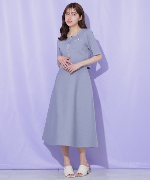 JILL by JILL STUART（ジルバイジルスチュアート）の「ニットジャケットセットアップ（ワンピース・レディース・ブルー/ネイビー/ピンク・FREE）」の8枚目の写真