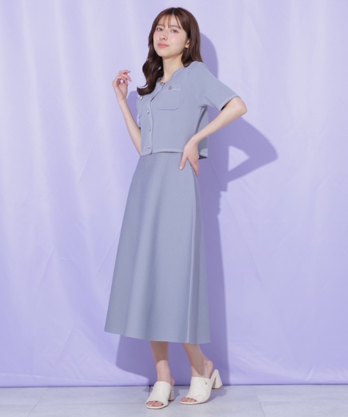 JILL by JILL STUART（ジルバイジルスチュアート）の「ニットジャケットセットアップ（ワンピース・レディース・ブルー/ネイビー/ピンク・FREE）」の10枚目の写真