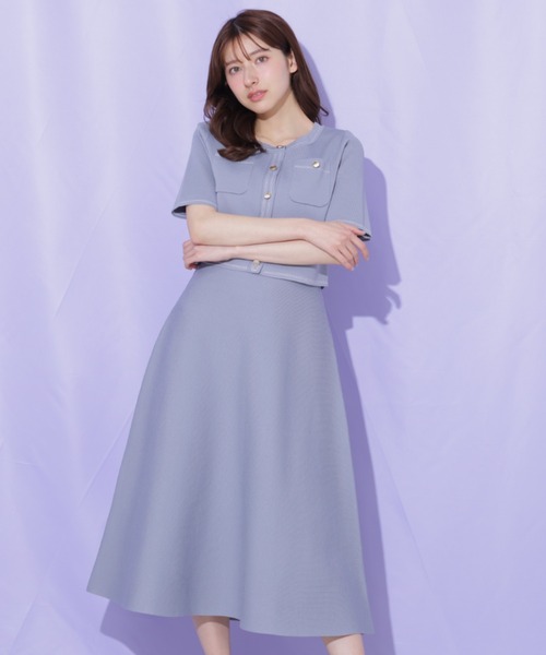 JILL by JILL STUART（ジルバイジルスチュアート）の「ニットジャケットセットアップ（ワンピース・レディース・ブルー/ネイビー/ピンク・FREE）」の5枚目の写真
