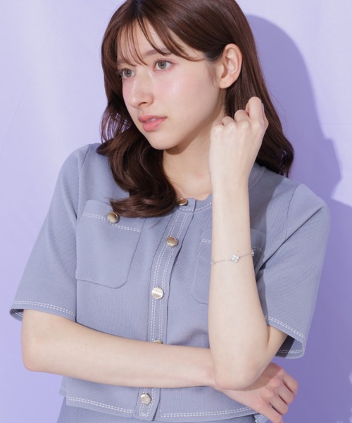 JILL by JILL STUART（ジルバイジルスチュアート）の「ニットジャケットセットアップ（ワンピース・レディース・ブルー/ネイビー/ピンク・FREE）」の13枚目の写真