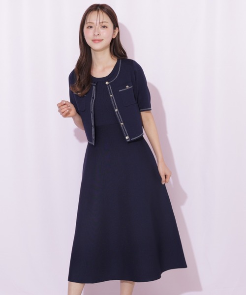 JILL by JILL STUART（ジルバイジルスチュアート）の「ニットジャケットセットアップ（ワンピース・レディース・ブルー/ネイビー/ピンク・FREE）」の16枚目の写真