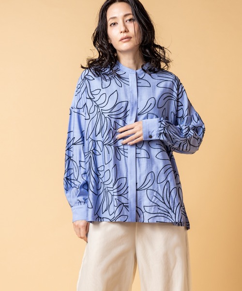 OSMOSIS(オズモーシス)の「エンブロイダリー比翼シャツ(シャツ/ブラウス・レディース・アイボリー/ブラック・ONE SIZE)」の8枚目の写真