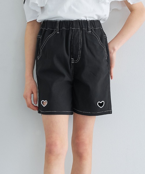 キッズ ハート刺繍ショートパンツ（その他パンツ）｜coca（coca