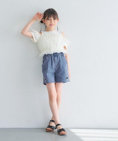 セール】キッズ ハート刺繍ショートパンツ（その他パンツ）｜coca