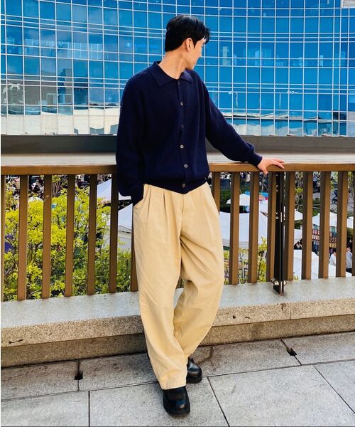 DRAW FIT（ドローフィット）の「ワイドバンディングチノパンツ [L.BEIGE]（その他パンツ・メンズ・その他・MEDIUM/LARGE/X-LARGE）」の4枚目の写真