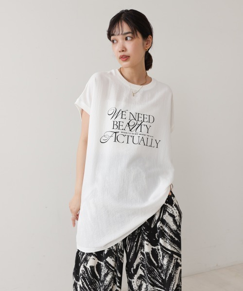 Bou Jeloud(ブージュルード)の「サッカーロゴチュニック(Tシャツ/カットソー・レディース・オフホワイト・FREE)」の2枚目の写真