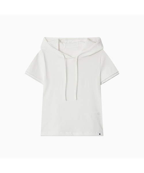 Hooded layered cap sleeve T‑shirt, белая