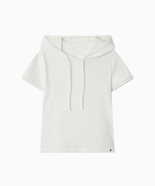 OHESHIO(オヘシオ)の「HOODED LAYERED CAP SLEEVE T-SHIRT, WHITE(パーカー・レディース・その他・FREE)」の6枚目の写真