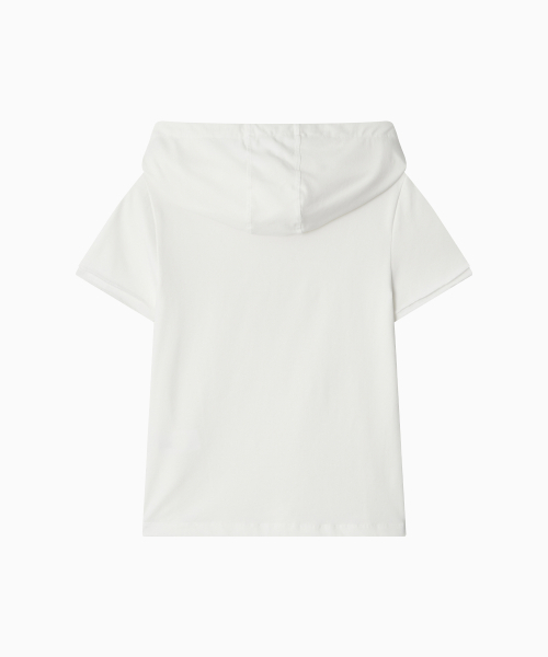 OHESHIO(オヘシオ)の「HOODED LAYERED CAP SLEEVE T-SHIRT, WHITE(パーカー・レディース・その他・FREE)」の7枚目の写真