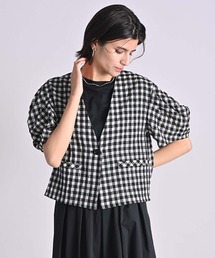 RAW FUDGE（ローファッジ）の「シアーチェックタックスリーブブラウス（シャツ/ブラウス）」