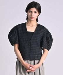 RAW FUDGE（ローファッジ）の「シアーチェックタックスリーブブラウス（シャツ/ブラウス）」