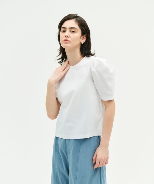 N.O.R.C（ノーク）の「タックハーフスリーブトップス【CLEAN MOTION】（Tシャツ/カットソー・レディース・ブラック/ホワイト・フリー）」の3枚目の写真